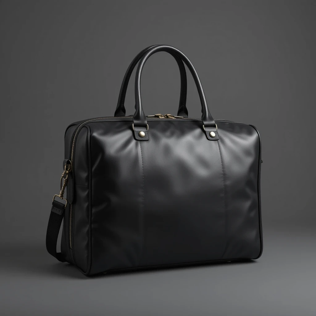 Une valise sac à dos noire en cuir, conçue pour un style moderne et pratique, avec des poignées robustes et une fermeture éclair sécurisée.